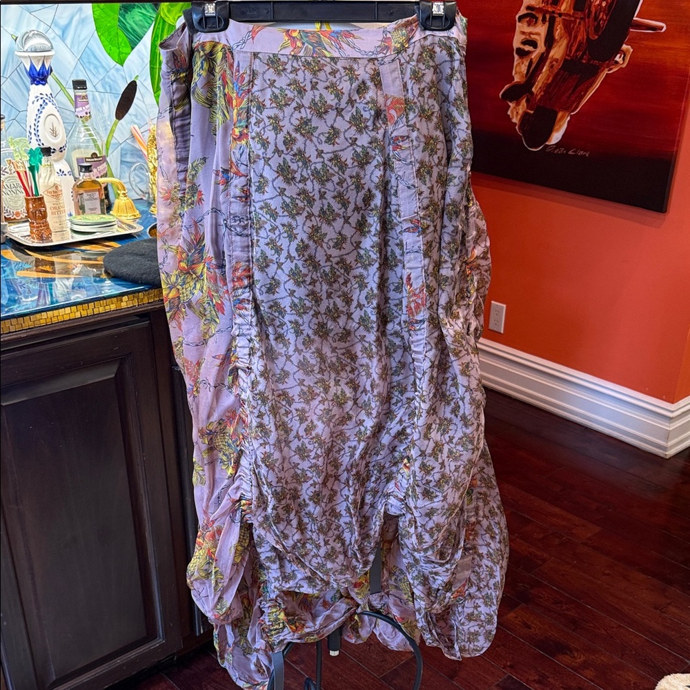 Bohemian chic!! Floral Patterned Women's Rouched parachute Skirt- FABULOUS!!!